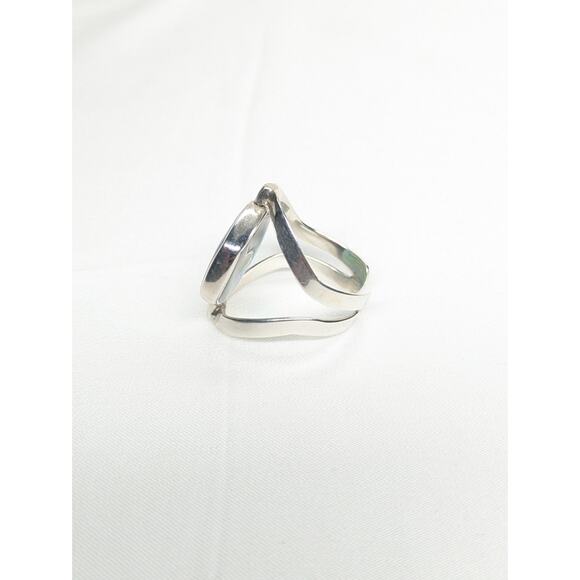 950 Peruvian Solid Silver Flip Ring Blue-Shell Gemstone Handcrafted Adjustable - Picture 9 of 9